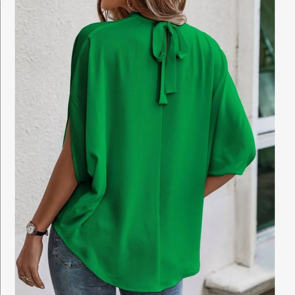 Boho Oversized Loose Fit Dolman Sleeve Top Blouse - Picture 8 of 13